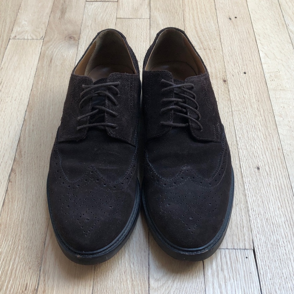 Massimo Dutti Dark Brown Suede Derbys